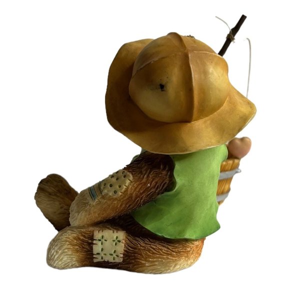 VTG Enesco Priscilla Hillman 1995 Figurine I’m Hooked On You Fishing Kitten Cat - Picture 4 of 9